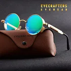 Солнцезащитные очки в готическом стиле для мужчин и женщин, Поляризационные солнечные аксессуары в металлической оправе, в стиле стимпанк, винтажные, золотистые, зеленые, 2020