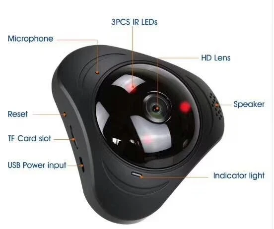 360 градусов панорамная Беспроводная IP-камера 1080P дистанционное управление через
