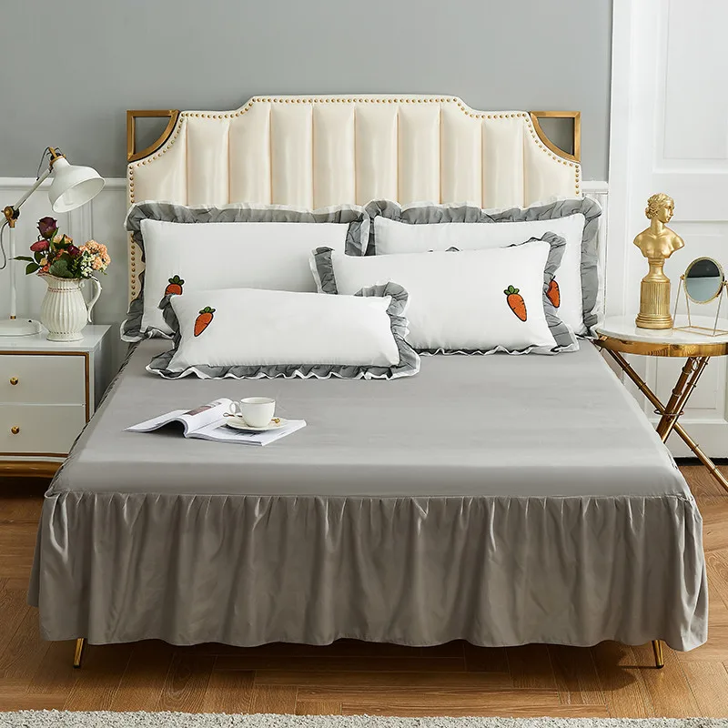 4 шт. пододеяльник юбка наволочка молочный белый королевский синий лимонный