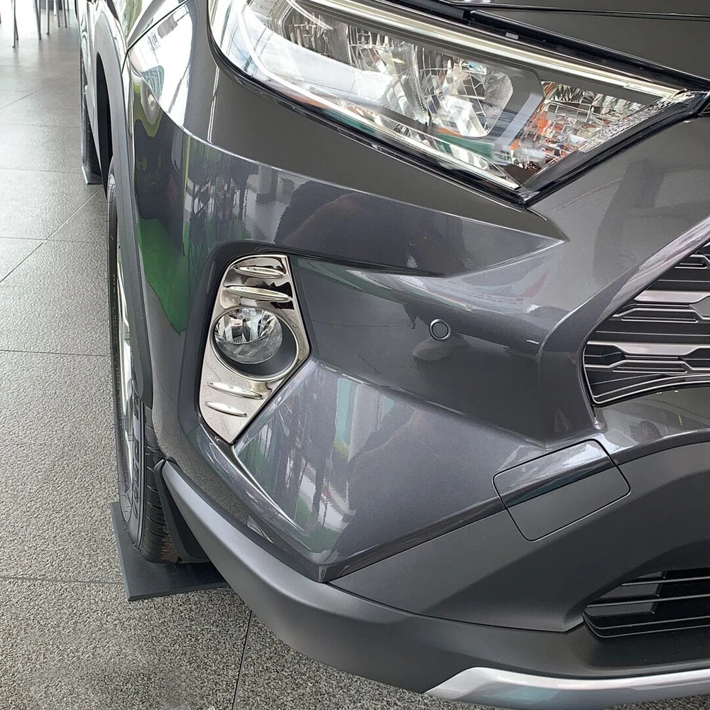 

Stainless Steel Front Fog Lamp Light Trim Cover Car Styling Accessories For Toyota Rav4 V XA50 2019 up