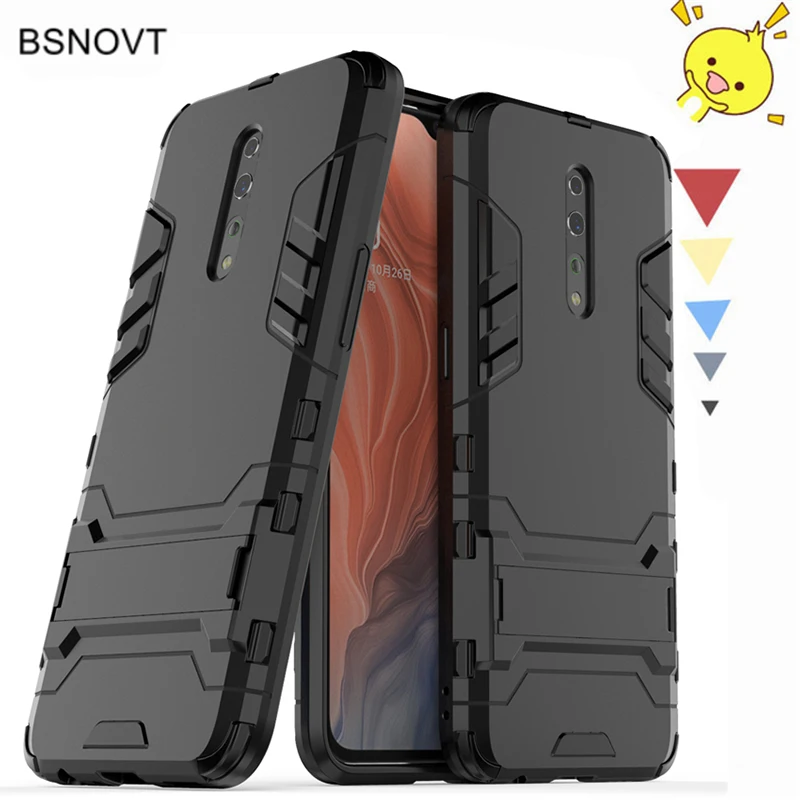 

For OPPO Reno Z Case Hard Armor Rubber Phone Holder Anti-knock Back Case For OPPO Reno Z Cover For OPPO Reno Z Funda 6.4" BSNOVT