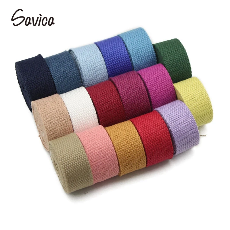 

3m/lot 2.5cm Multi Color Bag Strap Woven Cotton Webbing Sewing Strap Belt For Shoulder Bags Handbag Garment Accessories LX689