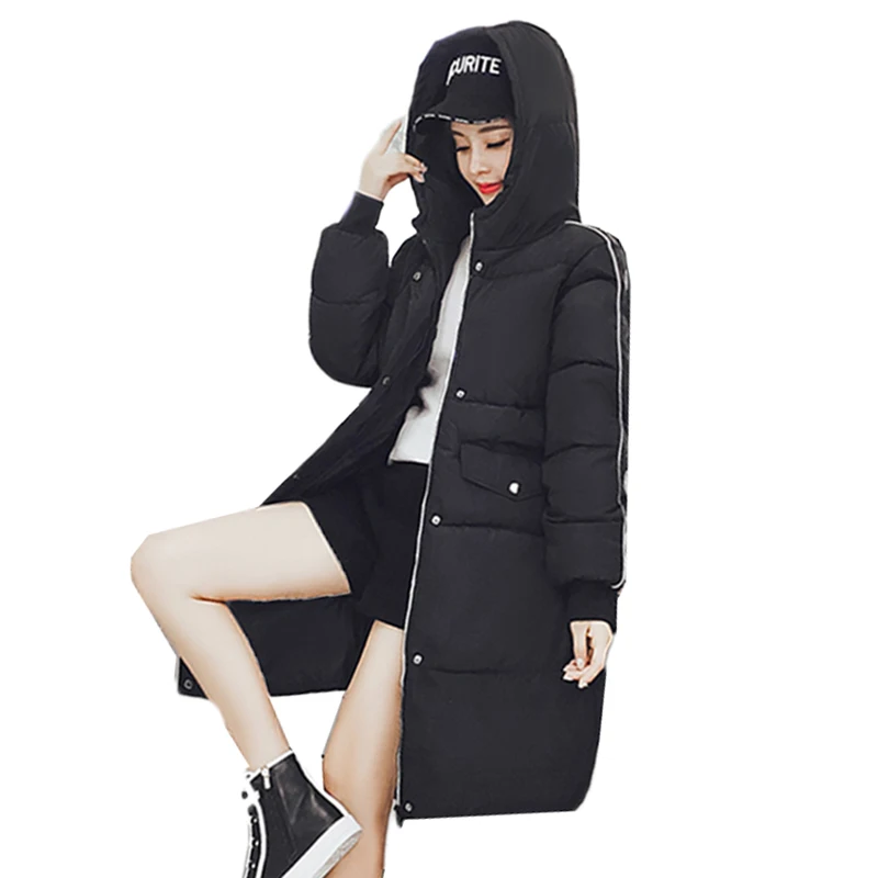 Горячая Распродажа женская зимняя куртка с капюшоном верхняя одежда Женское