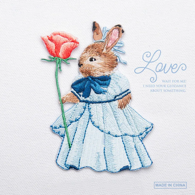 1 пара парные нашивки с кроликом для глажки термонаклейки милым нашивка