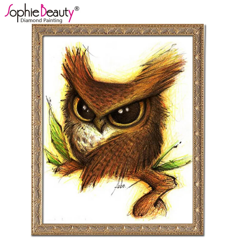 Ophie Beauty SDDiamond мозаика вышивка животное милая сова на искусственном кресте