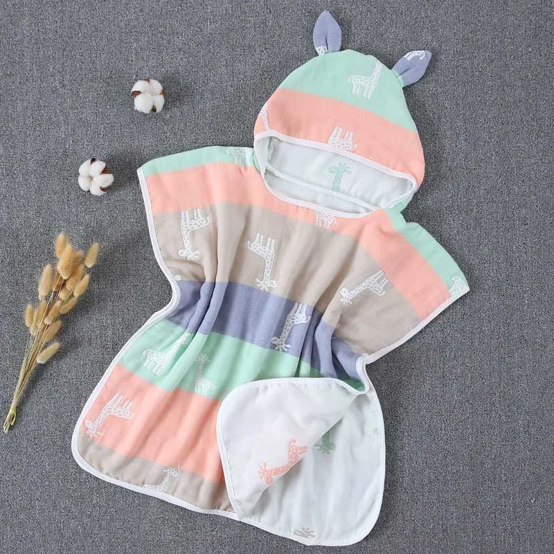 Baby Bath Towel for Newborns Child Hooded Baby Towel With Hood Muslin Baby Cotton Gauze Cloth New Born beach Towel for Children - Цвет: 12 Changjinglu