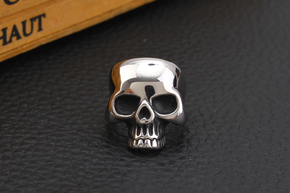 Титановый mimeng череп кольцо из нержавеющей стали кольца в западном стиле мужские