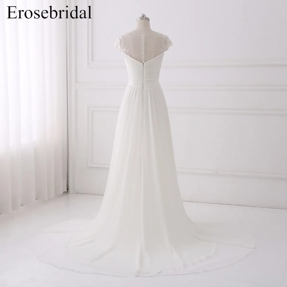 Простое богемное свадебное платье es Erosebridal 2019 шифоновое элегантное на молнии