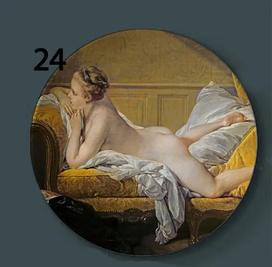 24 Boucher живопись декоративные тарелки керамические домашние художественные блюдо отель фон дисплей картина маслом пластины художественные наклейки для стен - Цвет: 24