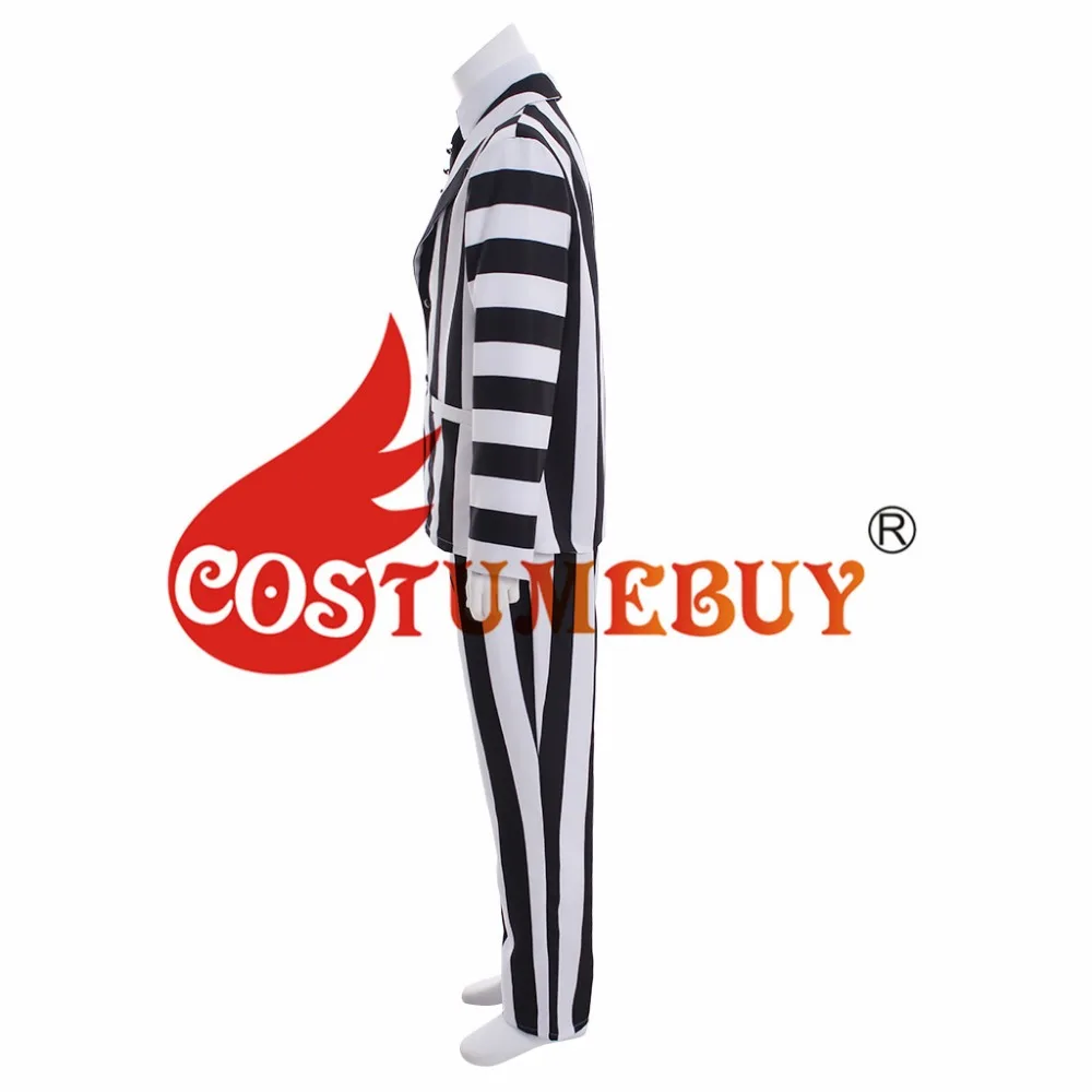 CostumeBuy костюм в черно-белую полоску для взрослых, мужской костюм на Хэллоуин, модные вечерние костюмы, любой размер L920