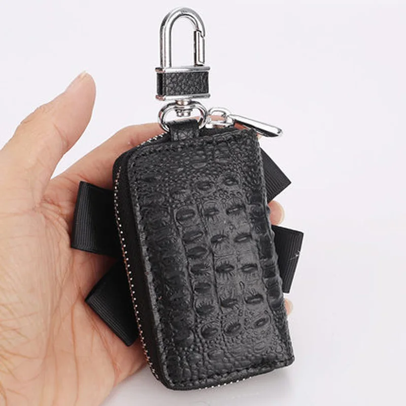 

Camellia Leather Flower Car Key Case Storage Bags Crystal Rhinestones Auto Key Holder Covers For Women Girls Interior Gifts
