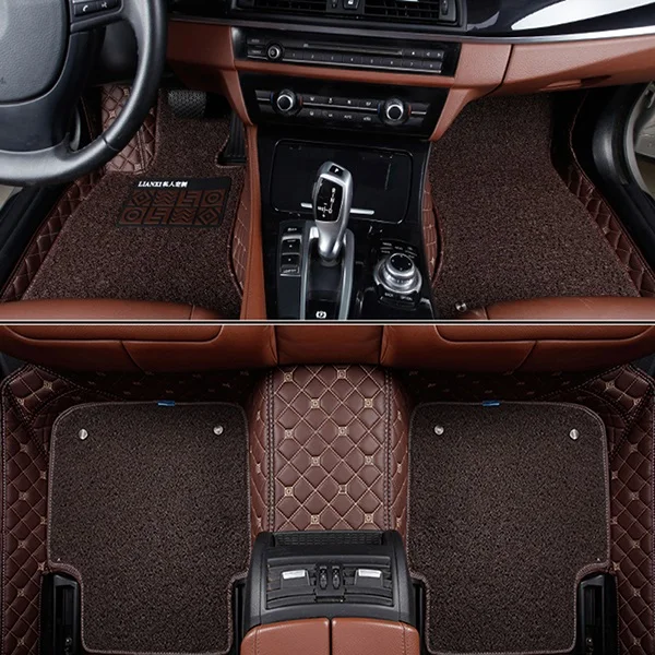 Coffee Автомобильные коврики для hyundai solaris ix35 30 25 Elantra MISTRA GrandSantafe accent автомобильный Стайлинг на заказ автомобильные коврики аксессуары - Название цвета: Coffee