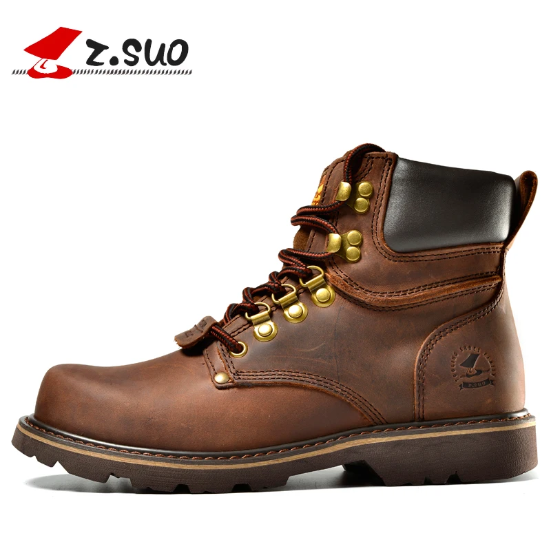 Z. Suo/мужские ботинки модные кожаные мужские высококачественные рабочие botas hombre|men
