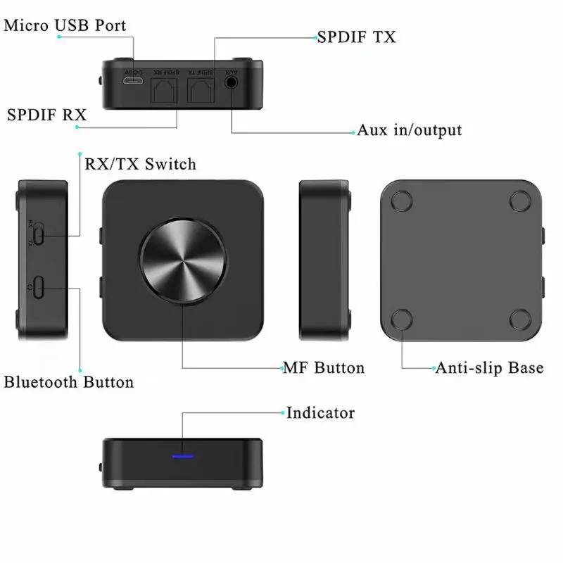 Bluetooth 5 0 передатчик приемник 2 в 1 беспроводной APTX HD низкая задержка A2DP Музыка