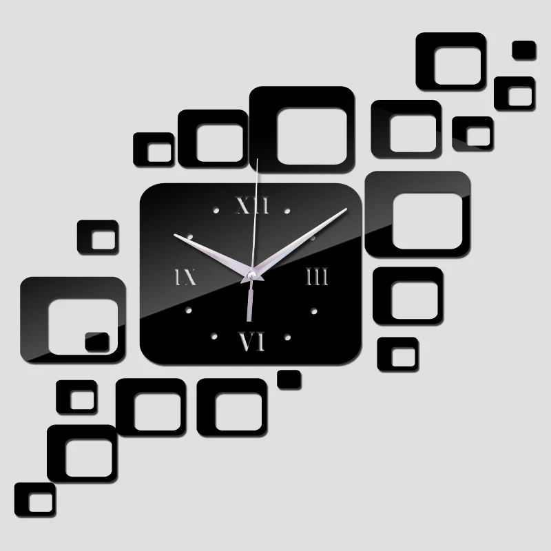

2021 Fashion Wall Clock Big Size DIY Acrylic Mirror Wall Clocks Sticker Modern Home Decor Quartz Mechanism Clock Needles