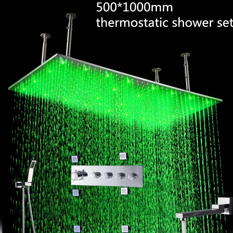 Душевая система с 3 мя сменными светодиосветодиодный 500*1000 мм|shower system|shower mixershower
