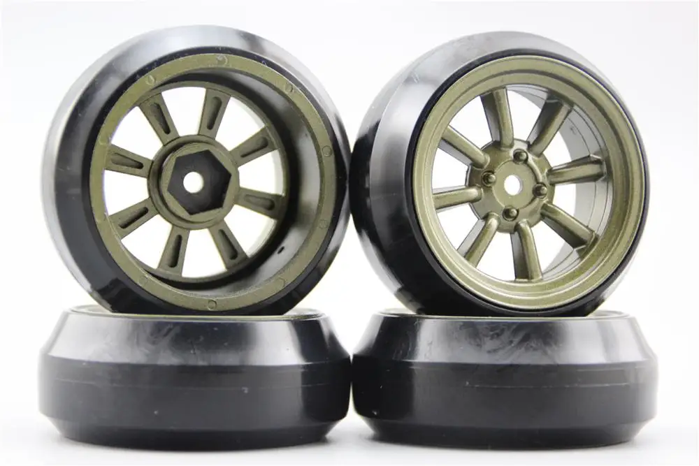 4 шт. RC 1/10 жесткий дрифтовая шина шин Обод W8S3BR 3 мм Смещение(живопись Brozen) подходит для 1:10 дрейф автомобиль