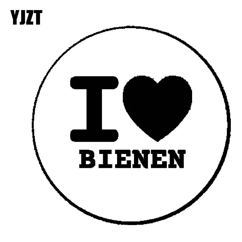 

YJZT 15CM*15CM I Love Bees Car Sticker Vinyl Decal Lovely Black/Silver C19-0137