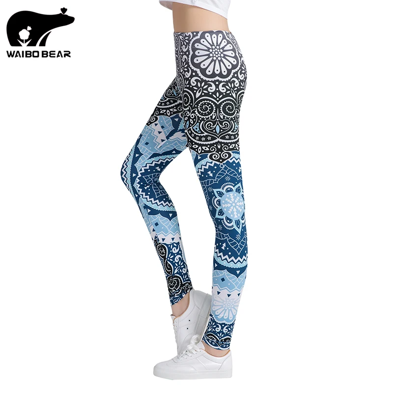 

Women Fitness Leggings Fashion Legging Aztec Round Ombre Printing Leggins Female Legins Sexy Pants High Waist Trouser WAIBO BEAR