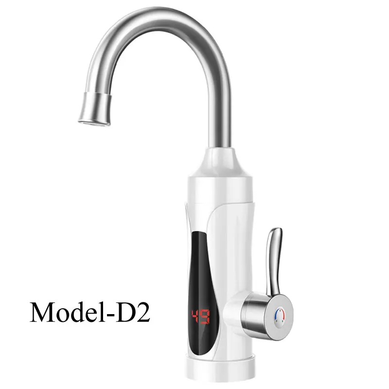 D2 Plastic Shell Ecofresh мгновенный проточный Электрический водонагреватель, кран для кухни, мгновенный нагрев водопроводной воды, светодиодный водонагреватель с европейской вилкой - Цвет: D2 Plastic Shell