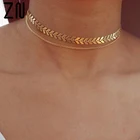 Трендовые минималистичные ожерелья-наконечники рыбьей стрелы ZN, массивная цепочка до ключиц, нагрудники для женщин, модные простые ювелирные изделия, подарки