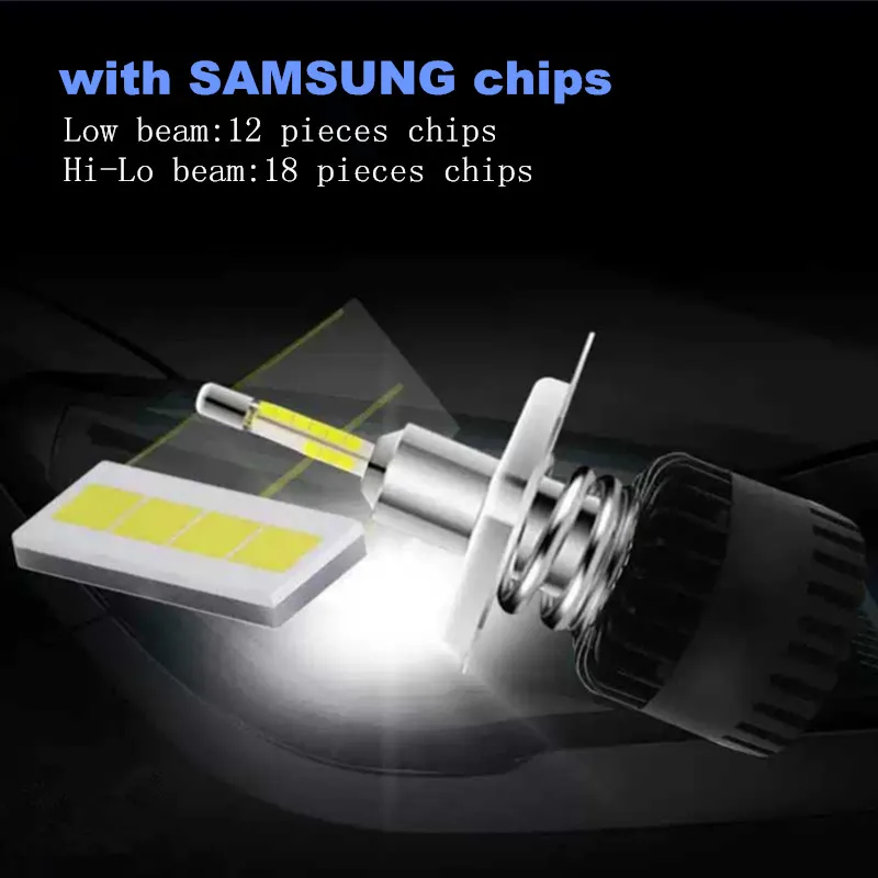 С 4-х сторон SAMSUNG 12-18 шт. чипы H7 светодиодный H4 10000LM H1 H11 9005 9006 HB4 H8 D4S автомобильные головные фары лампы 6500 к Противотуманные фары DC12V