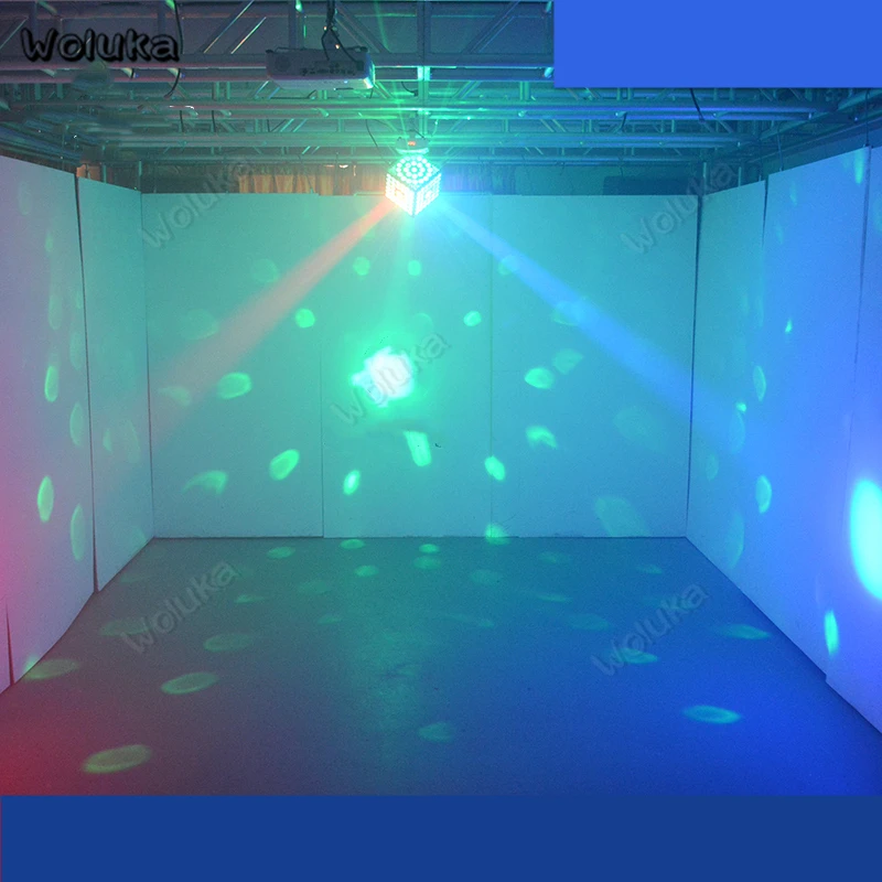 Вращающийся Стразы Кубик Рубика Форма RGBW LED переносное потолочное освещение