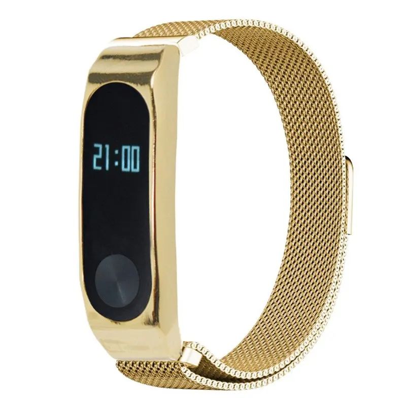 Цветной ремешок из нержавеющей стали для часов Xiaomi mi Band 2 Магнитная застежка с петлями умный браслет Ремешки mi Band 2 спортивный браслет