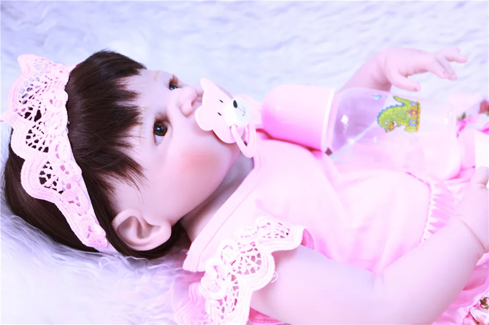NPK бренд reborn dolls 23 &quot полный силикон baby girl oyuncak bebek bonecas Bebes child bathe toy подарок|Куклы| |