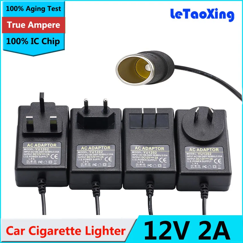 AC 100 V-240 V к DC 12V 2A AU/US/UK/EU зарядное устройство адаптер питания розетка прикуривателя Зарядное устройство для автомобиля