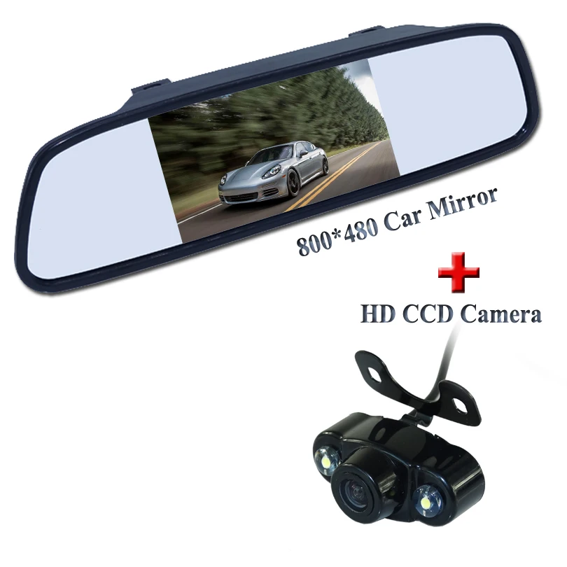 4 3 &quotцветной TFT LCD12V автомобильный монитор заднего вида с 2 канальным видеовходом