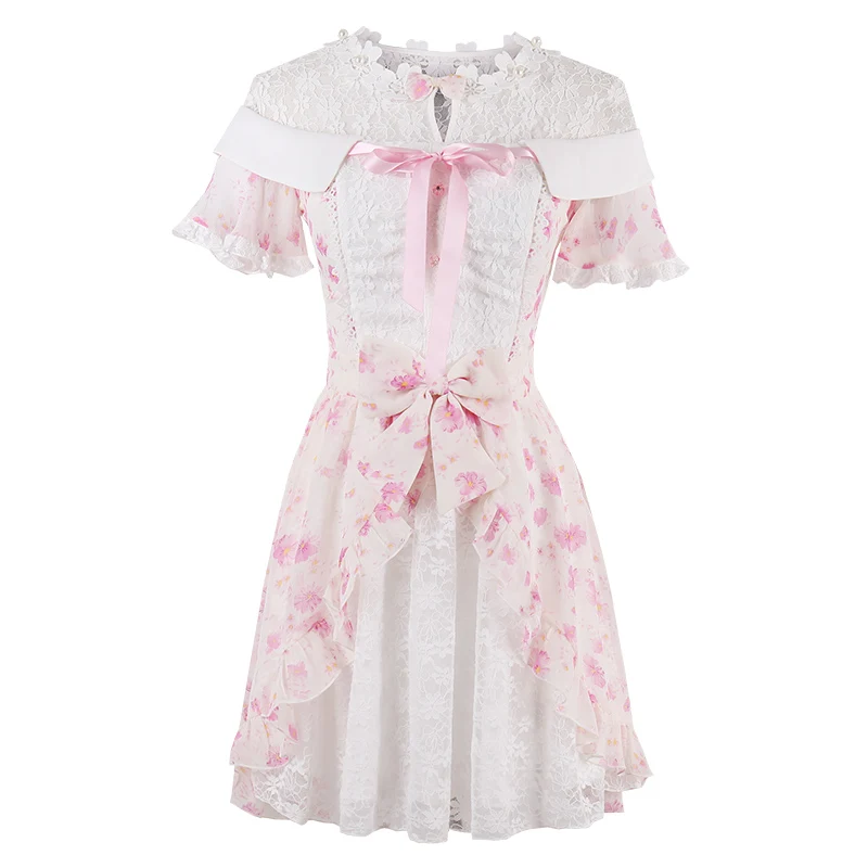 Платье принцессы в японском стиле изящное платье с короткими рукавами C22AB7066|lolita