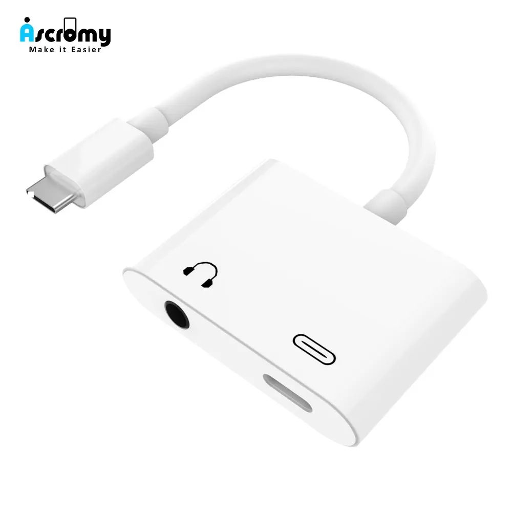 Ascromy type-C сплиттер адаптер 3,5 мм USB C конвертер для новых Apple iPad Pro 11 12,9 дюймов iPadpro AUX аудио адаптер