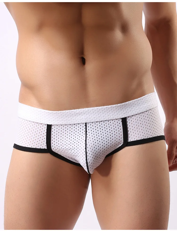 Трусы мужские короткие с U-образным выпуклым мешочком пикантное нижнее белье