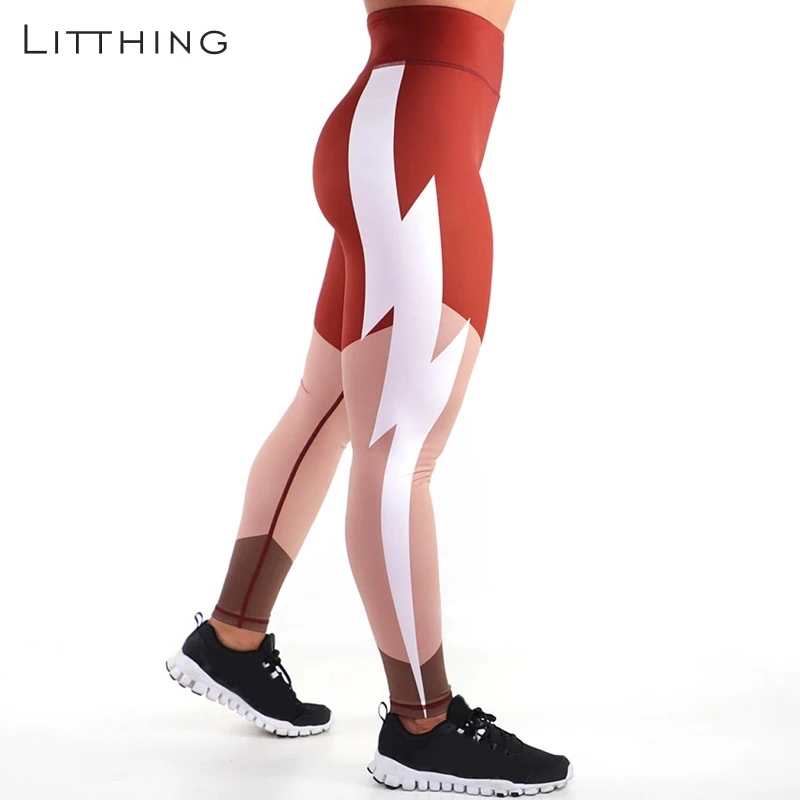 LITTHING Модные женские повседневные цветные трикотажные леггинсы с высокой талией