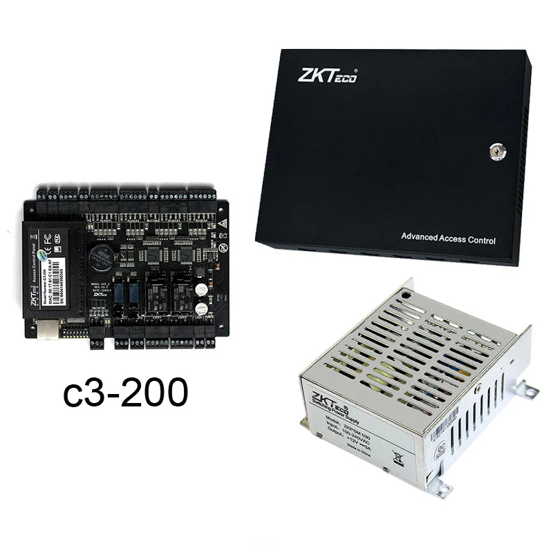 c3-200 with box Панель управления доступом к двери TCP/IP c3-100 система контроля доступа с 12V3A блок питания и металлическая защитная коробка C3-200 c3-400 - Цвет: c3-200 with box