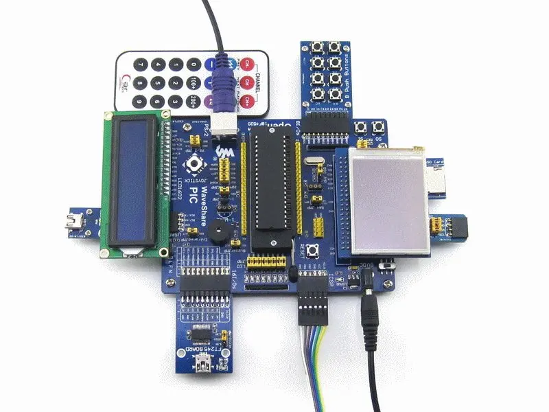 PIC Board PIC18F4520-I/P PIC18F4520 8-битная RISC Development + 11 комплектов аксессуаров = Waveshare Open18F4520 Package