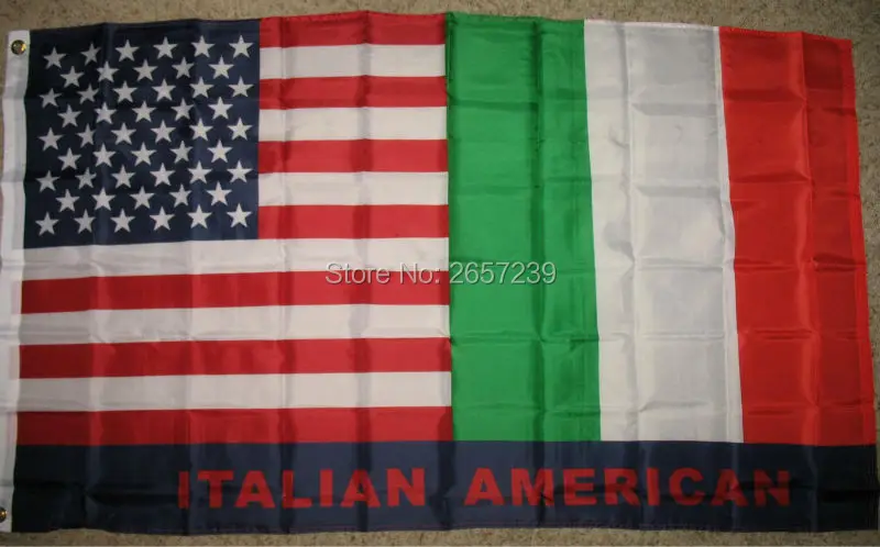 Итальянский американский флаг Италия США дружбы баннер150x90cm 100D полиэстер