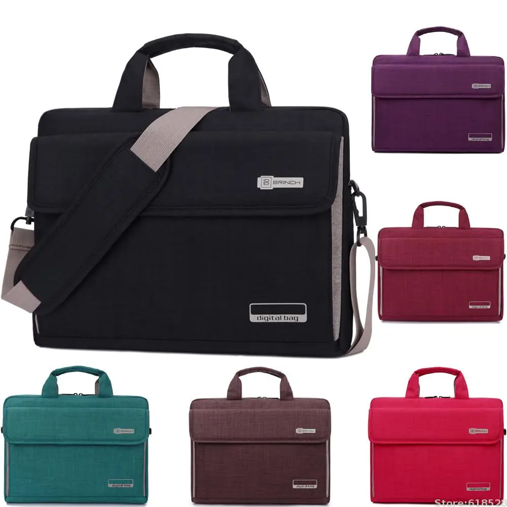 

13.3 14.6 15.6 Inch Waterproof Laptop Bag Nylon Solid Shockproof Notebook Tablet Case Messenger Shoulder Bag Unisex