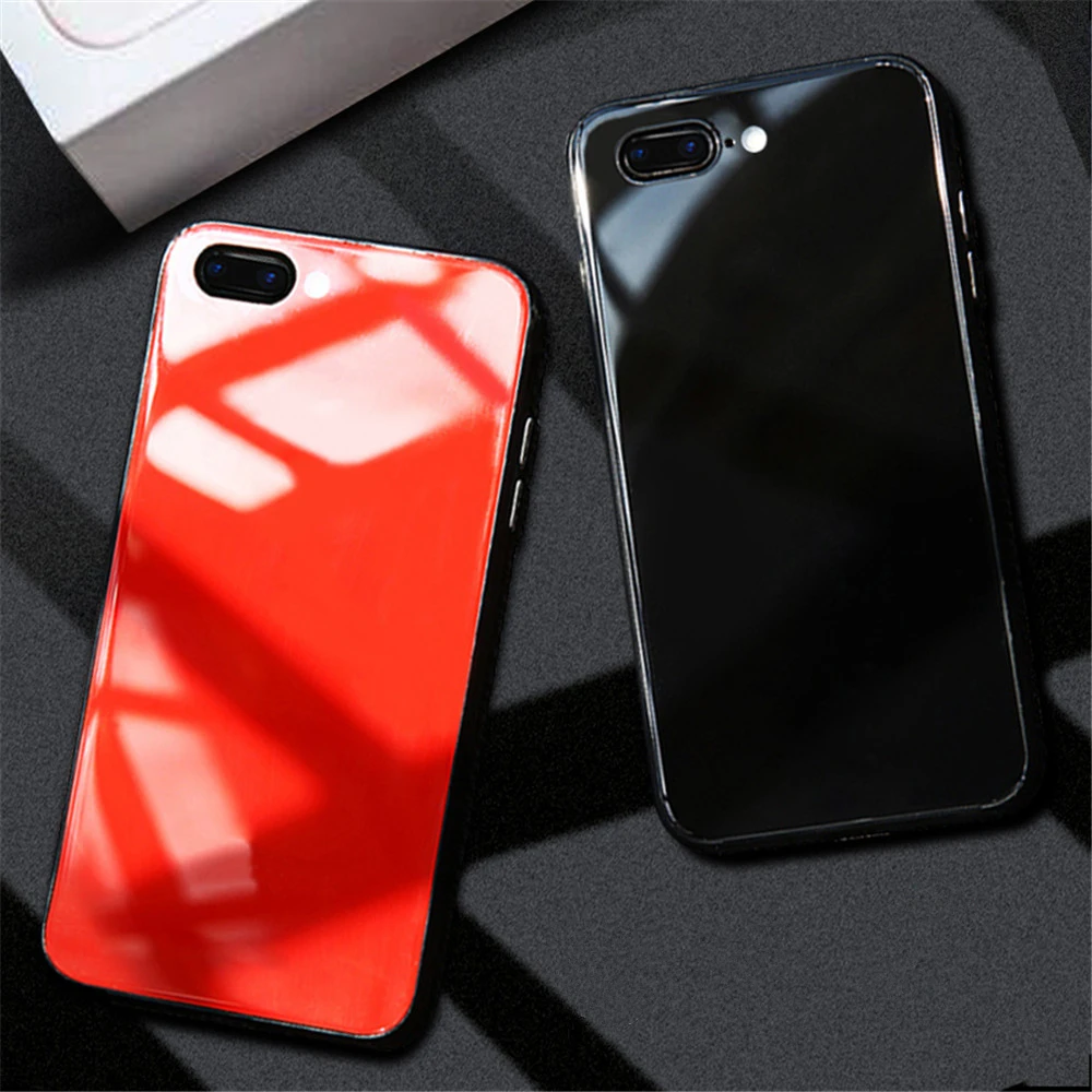 2 шт. для iphone X Стекло чехол 6 s 78 10 8 7 S плюс роскошный защитная крышка Розовый