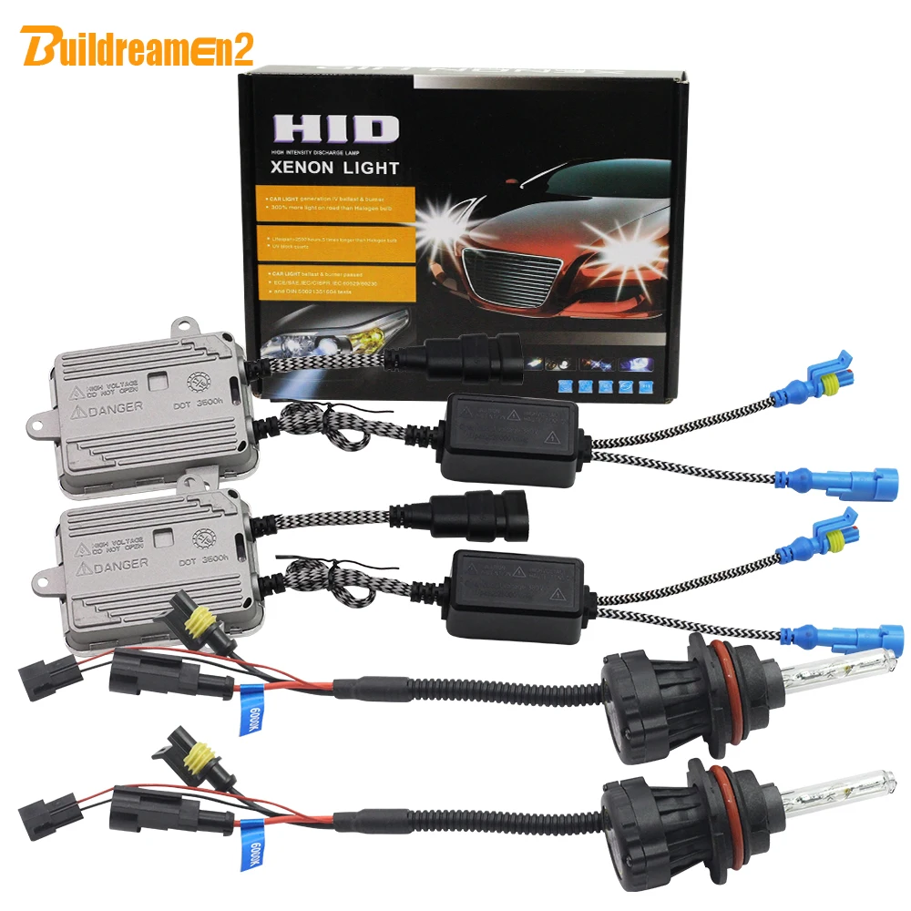 Buildreamen2 55 Вт 9007 Hi/Lo луч AC HID ксеноновый комплект Биксеноновая лампа + балласт