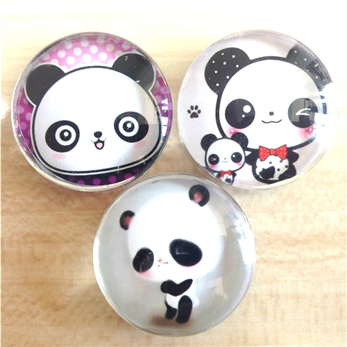 

(5 pieces a lot)Cartoon panda crystal glass fridge magnet