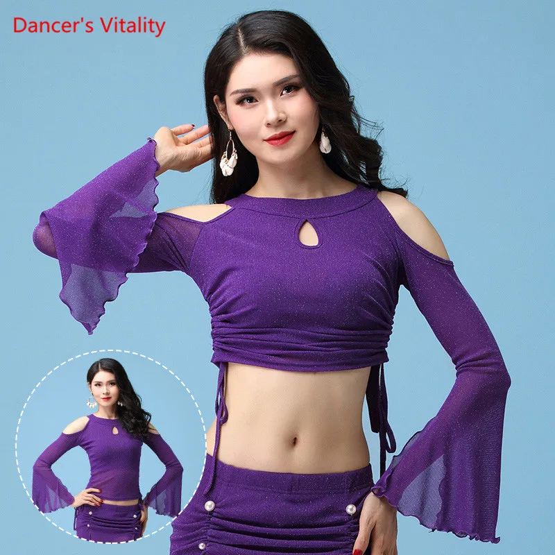 4 цвета топ танца, топ с длинными рукавами и тройники танец живота топы M, L, XL