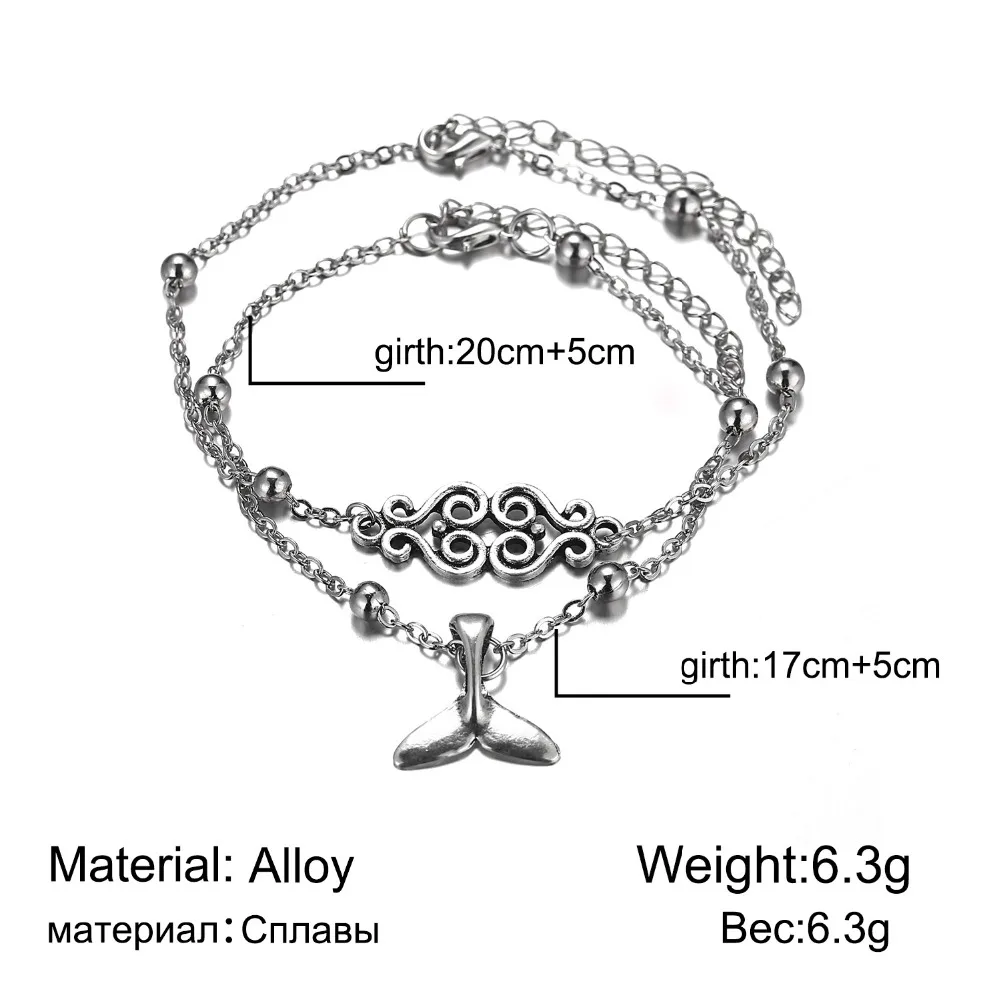 DoreenBeads/богемные ножные браслеты Русалочки с рыбьим хвостом для женщин в