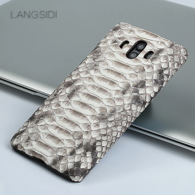

Luxury phone case For Huawei Nova 2 case natural python skin Genuine Leather back cover For Mate 9 10 Pro P8 P9 P10 Plus