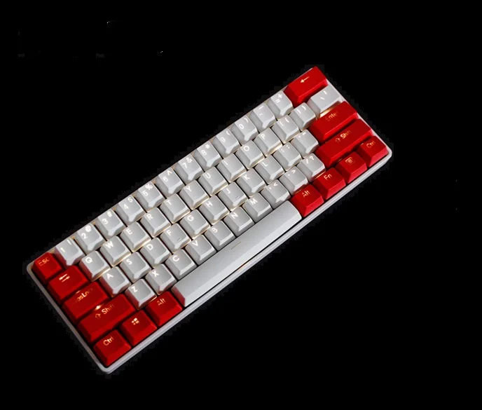 white and red Брелки с подсветкой gh60 poker Bface на заказ механическая клавиатура oem профиль брелки Doubleshot PBT Прозрачный блестящий - Цвет: white and red