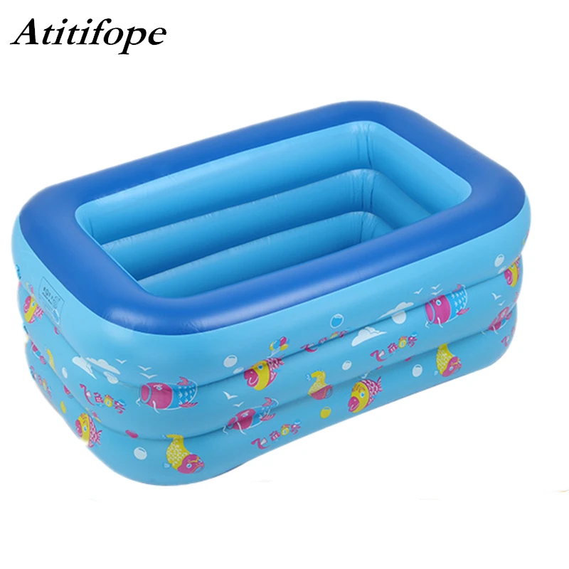 

Swim Center Family Inflatable Pool 130x85x55cm rectangular kids swimming pool soft bottom Ocean World children bathtub
