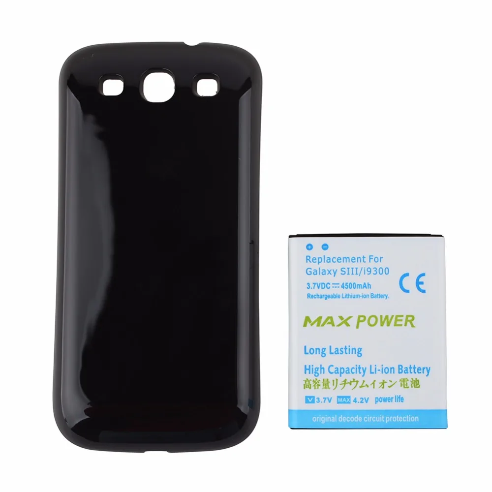 Для Galaxy S3 i9300 4500 мАч удлиненный аккумулятор + задняя крышка для Samsung III S 3 i9300i