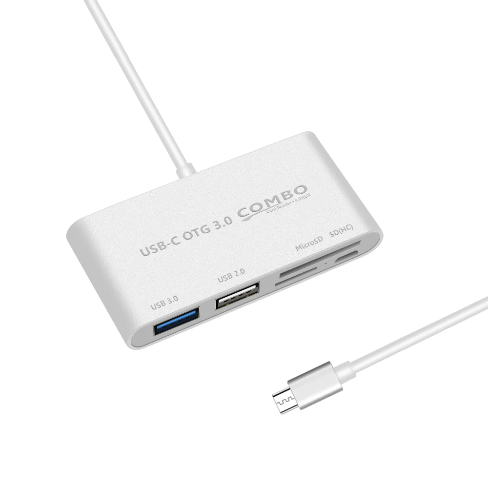 USB C к мульти SD CF Micro SD кард-ридер адаптер type-C USB-C концентратор OTG 3,0 Micro USB комбинированный разветвитель для Macbook Air Pro - Цвет: Silver