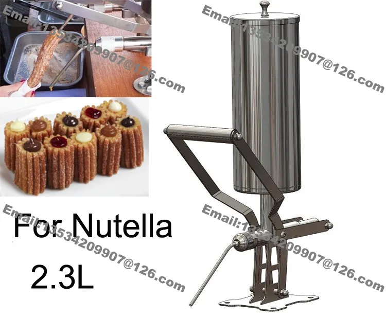 Бесплатная доставка Нержавеющая сталь руководство 2.3L Spainish Churros Nutella наполнитель